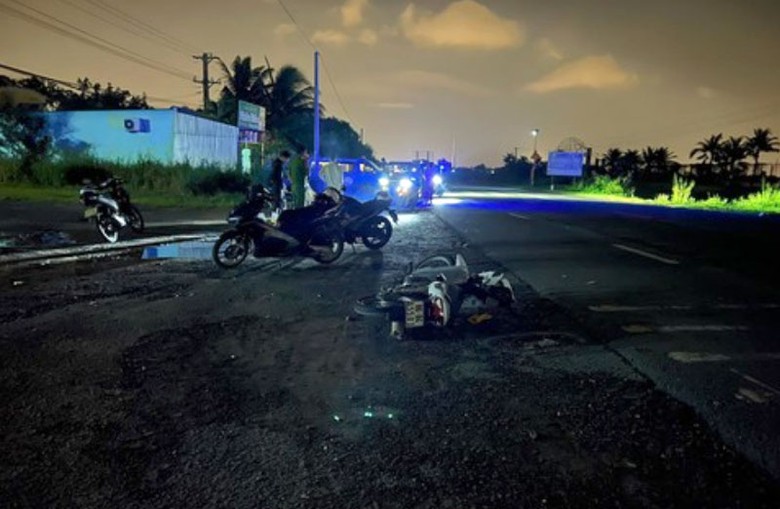 Hiện trường vụ tai nạn - Ảnh: L&ecirc; Long.