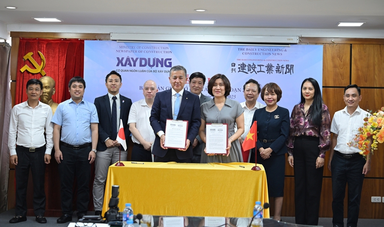 B&aacute;o X&acirc;y dựng v&agrave; B&aacute;o Tin tức Kỹ thuật X&acirc;y dựng Nhật Bản k&yacute; ghi nhớ hợp t&aacute;c- Ảnh 1.