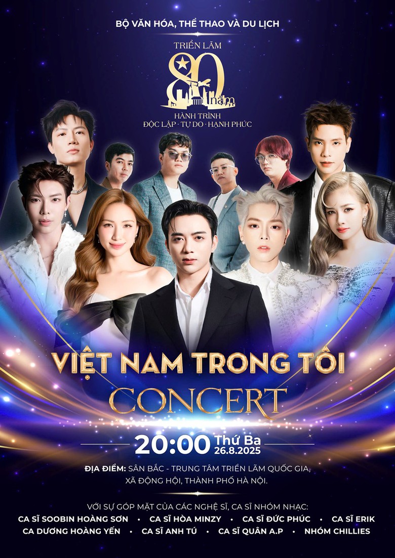 Concert "Việt Nam trong tôi" có Soobin, Hòa Minzy sẽ phát vé miễn phí tại Nhà hát Lớn- Ảnh 1. Concert "Việt Nam trong tôi" có Soobin, Hòa Minzy sẽ phát vé miễn phí tại Nhà hát Lớn- Ảnh 1.