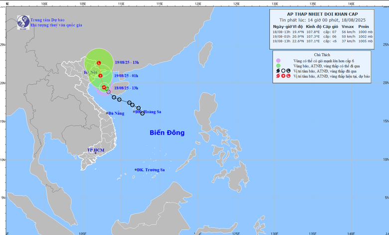 &Aacute;p thấp nhiệt đới tiến v&agrave;o vịnh Bắc Bộ, h&agrave;ng hải khẩn cấp ứng ph&oacute;- Ảnh 1.