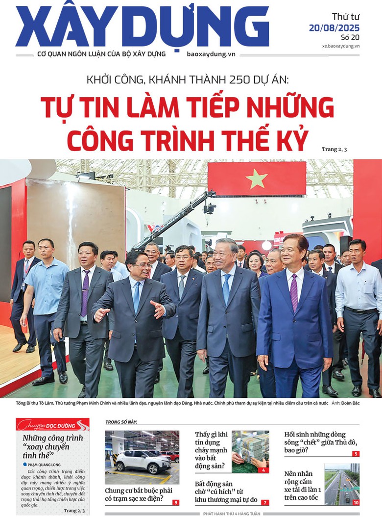 Trang nhất B&aacute;o X&acirc;y dựng số 20 ra ng&agrave;y 20/8/2025.