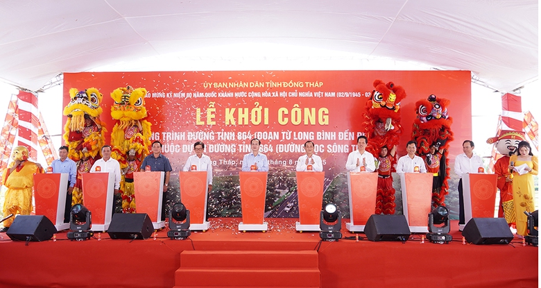 Đồng Th&aacute;p: Khởi c&ocirc;ng đường tỉnh 864 kết nối v&ugrave;ng biển G&ograve; C&ocirc;ng- Ảnh 1.