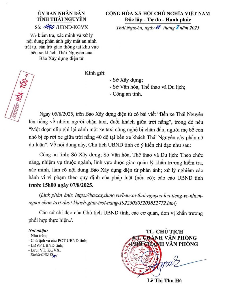 Chủ tịch UBND tỉnh Th&aacute;i Nguy&ecirc;n y&ecirc;u cầu l&agrave;m r&otilde; vụ việc B&aacute;o X&acirc;y dựng phản &aacute;nh- Ảnh 1.