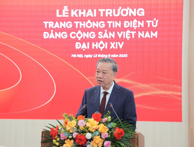 Tổng B&iacute; thư T&ocirc; L&acirc;m dự lễ khai trương Trang th&ocirc;ng tin điện tử về Đại hội XIV của Đảng- Ảnh 1.