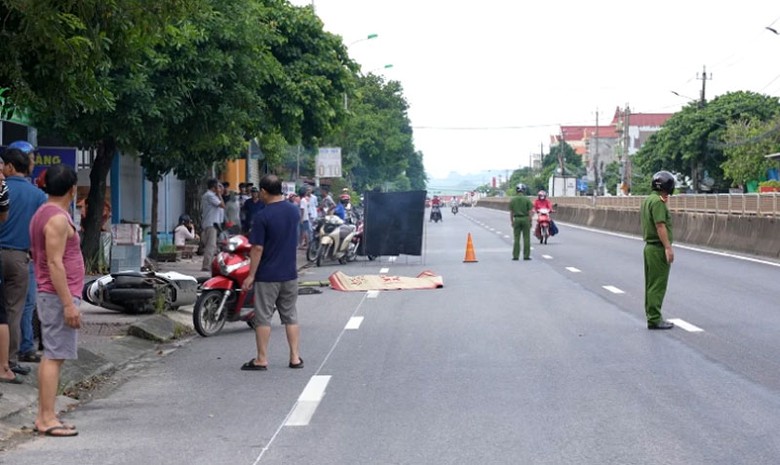 Hiện trường vụ tai nạn - Ảnh: Nguyễn Lợi.