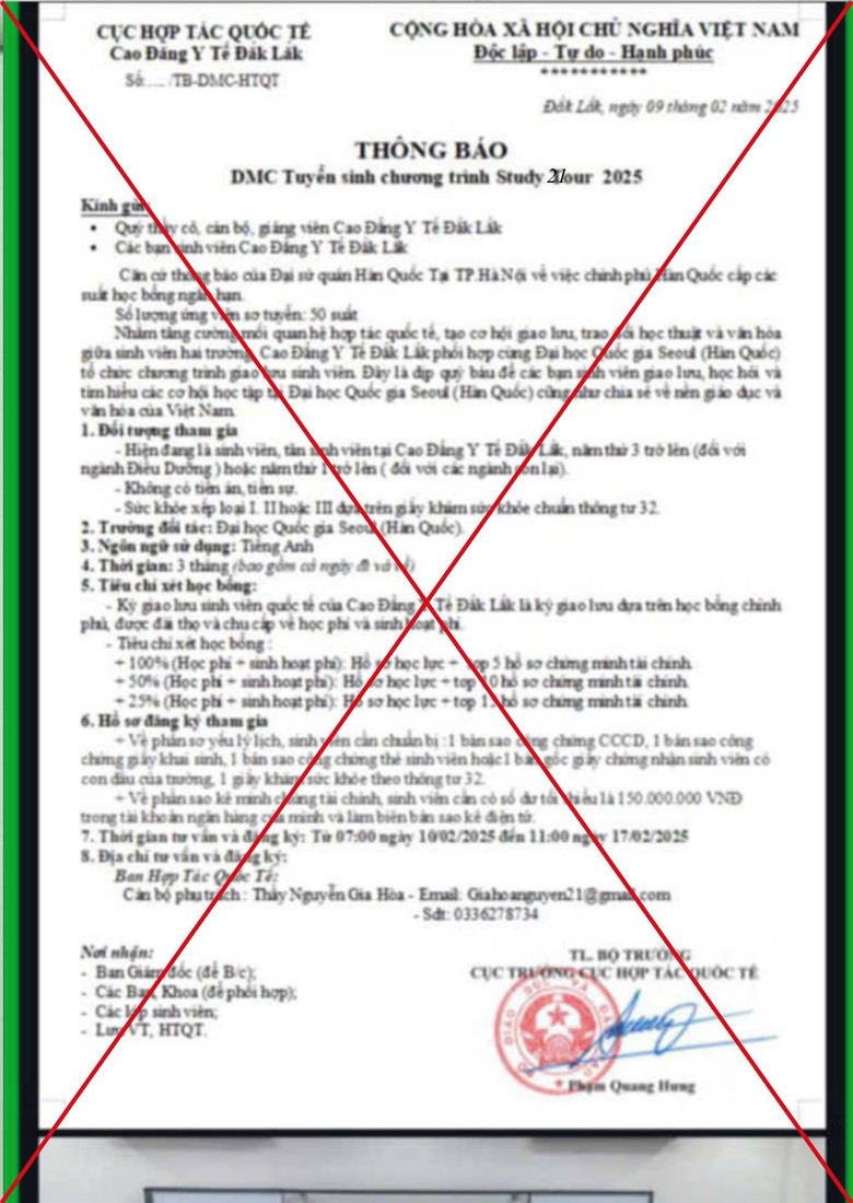 Bộ Gi&aacute;o dục v&agrave; Đ&agrave;o tạo cảnh b&aacute;o giả mạo th&ocirc;ng tin học bổng, t&agrave;i trợ du học- Ảnh 7.
