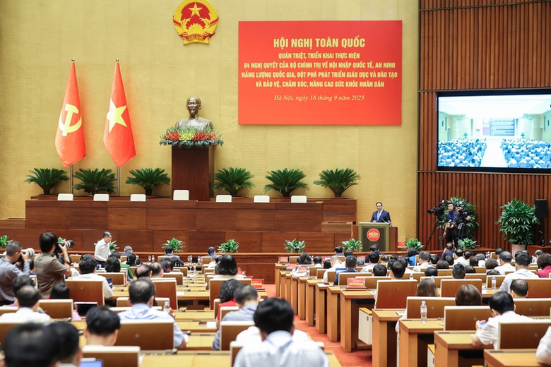 Đảng bộ Bộ X&acirc;y dựng kết nối Hội nghị to&agrave;n quốc qu&aacute;n triệt 4 Nghị quyết của Bộ Ch&iacute;nh trị- Ảnh 1.