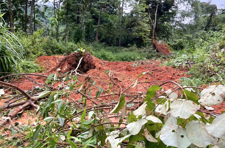 Lở núi khiến đất đá tràn tỉnh lộ, chia cắt giao thông ở xã biên giới Quảng Ngãi- Ảnh 6. Lở núi khiến đất đá tràn tỉnh lộ, chia cắt giao thông ở xã biên giới Quảng Ngãi- Ảnh 6.