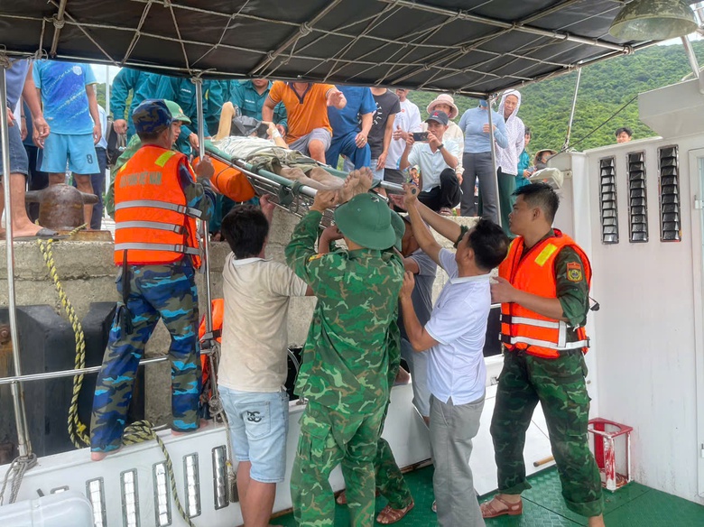 Biên phòng Đà Nẵng vượt biển đưa 2 người dân từ đảo Cù Lao Chàm đi cấp cứu- Ảnh 1. Biên phòng Đà Nẵng vượt biển đưa 2 người dân từ đảo Cù Lao Chàm đi cấp cứu- Ảnh 1.