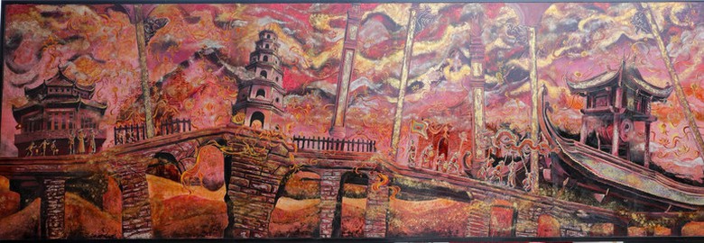 Tranh sơn mài "Bác Hồ đọc Tuyên ngôn Độc lập" xác lập kỷ lục Guinness thế giới- Ảnh 3. Tranh sơn mài "Bác Hồ đọc Tuyên ngôn Độc lập" xác lập kỷ lục Guinness thế giới- Ảnh 3.