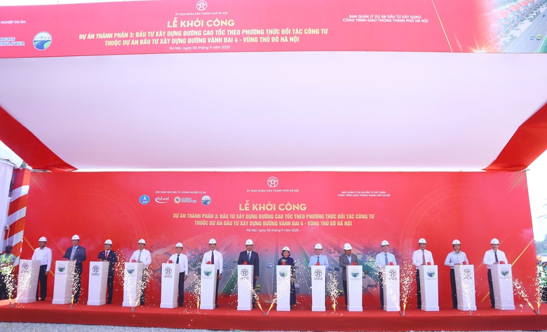 H&agrave; Nội ch&iacute;nh thức khởi c&ocirc;ng cao tốc V&agrave;nh đai 4 hơn 56.000 tỷ đồng- Ảnh 1.