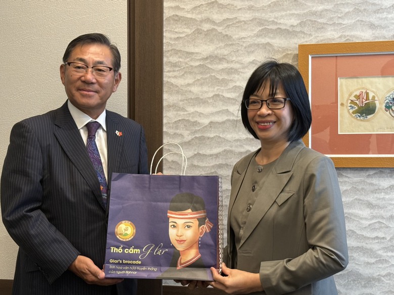 Ph&oacute; chủ tịch UBND tỉnh Gia Lai gặp gỡ Chủ tịch Hội Hữu nghị Nhật - Việt tại Osaka- Ảnh 1.