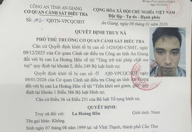 An Giang: Truy n&atilde; 4 đối tượng trốn khỏi nơi giam giữ- Ảnh 2.