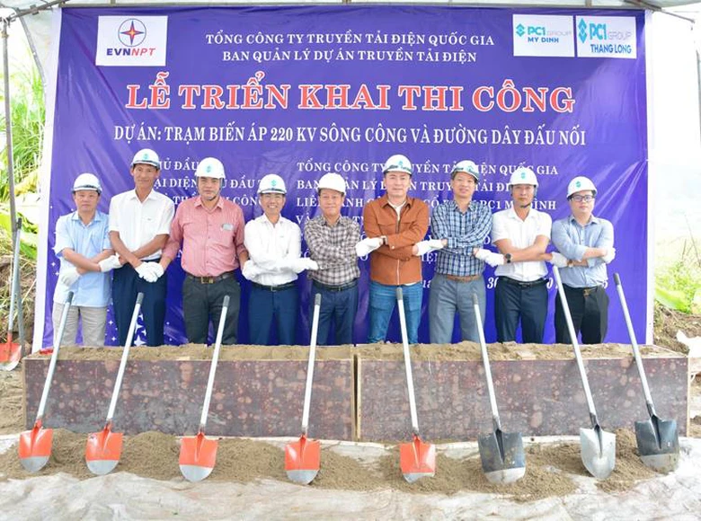 Bảo đảm tiến độ, chất lượng thi c&ocirc;ng Trạm biến &aacute;p 220 kV S&ocirc;ng C&ocirc;ng- Ảnh 1.