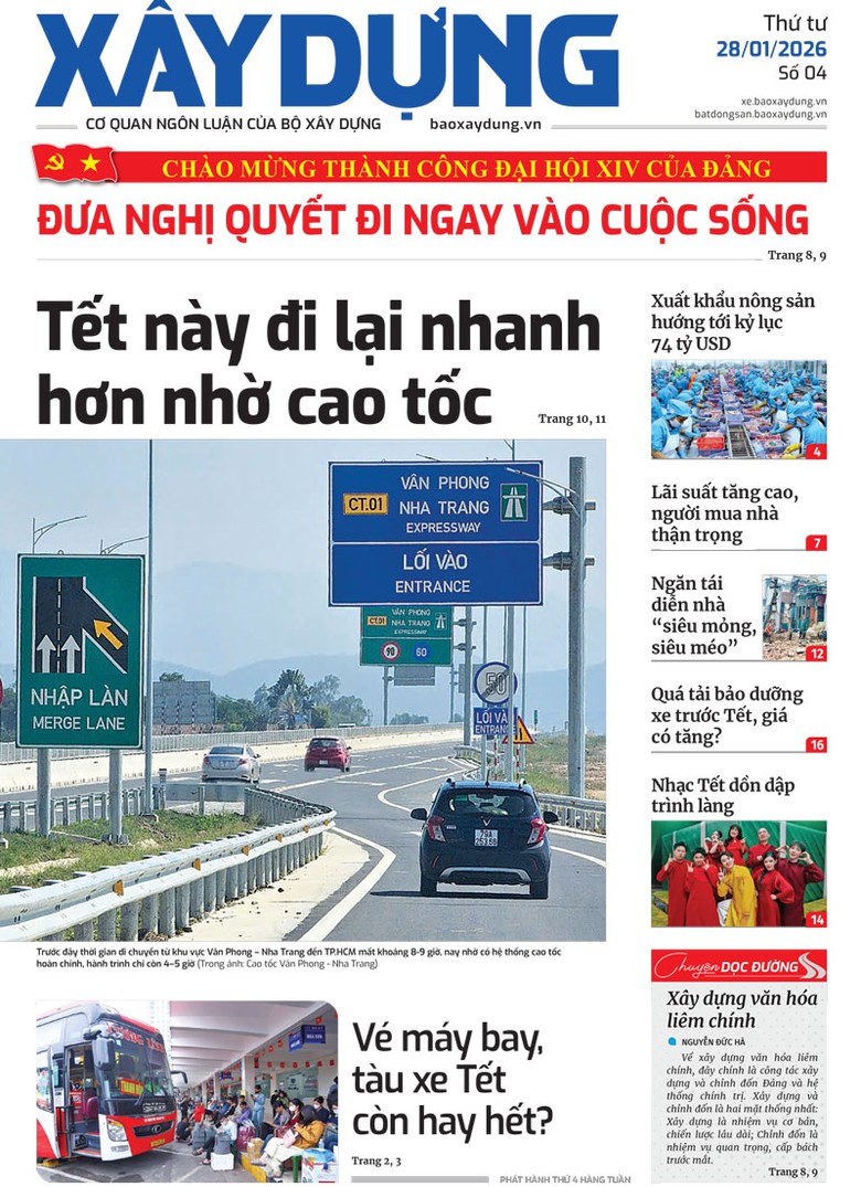 Trang nhất B&aacute;o X&acirc;y dựng số 4 ra ng&agrave;y 28/1/2026.