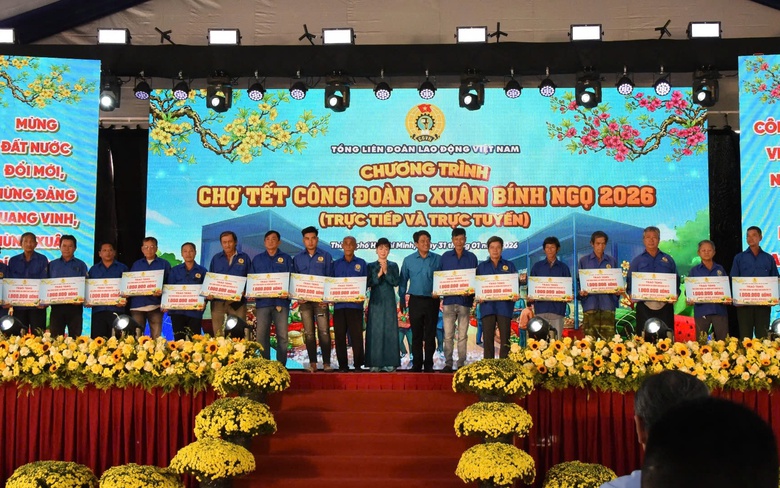 Chợ Tết C&ocirc;ng đo&agrave;n 2026 chăm lo 6.000 đo&agrave;n vi&ecirc;n, người lao động tại TP.HCM