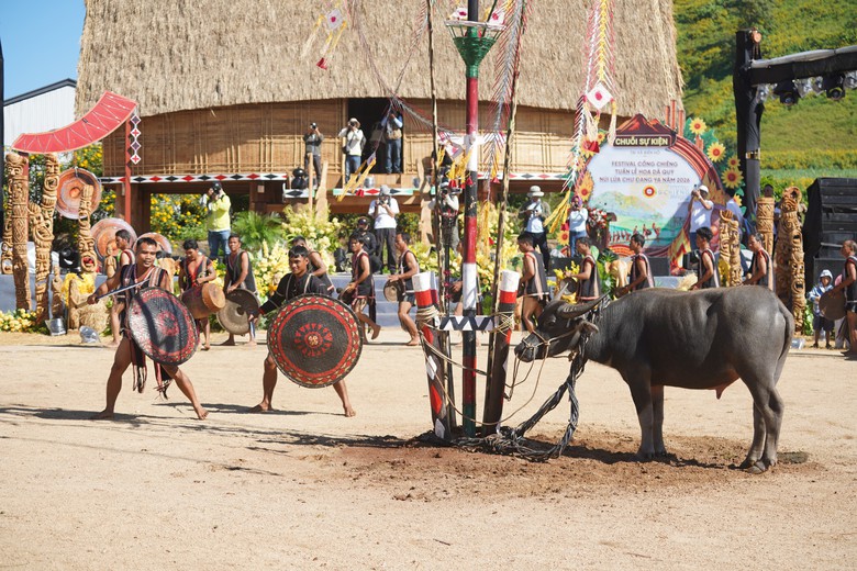 Độc đáo nghi lễ mừng nhà rông mới của người Jrai tại Festival Cồng chiêng Gia Lai 2026- Ảnh 1.