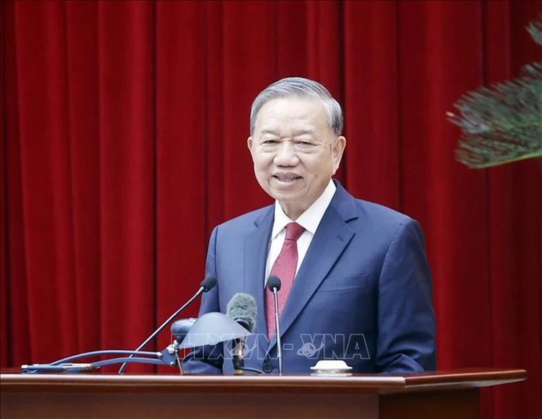 Ph&aacute;t biểu của Tổng B&iacute; thư T&ocirc; L&acirc;m tại buổi gặp mặt c&aacute;c Tiểu ban chuẩn bị Đại hội XIV- Ảnh 1.