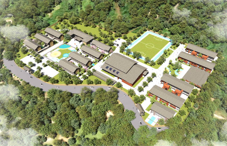 Một thiết kế mẫu Trường nội tr&uacute; li&ecirc;n cấp tại x&atilde; bi&ecirc;n giới đất liền v&ugrave;ng miền n&uacute;i ph&iacute;a Bắc.