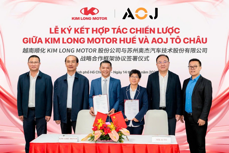 Kim Long Motor k&yacute; hợp t&aacute;c chiến lược với AOJ T&ocirc; Ch&acirc;u, tăng tốc ph&aacute;t triển xe thương mại- Ảnh 1.