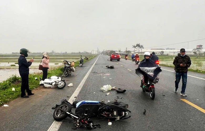 Hiện trường vụ tai nạn.