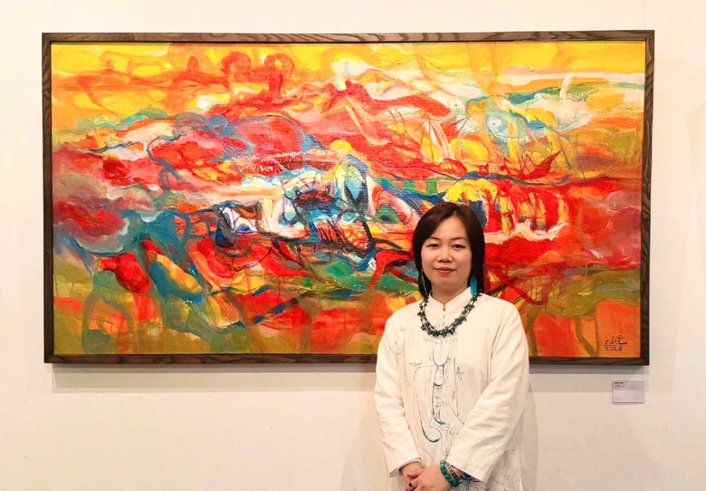 Khi hội họa "đánh thức" sắc Xuân- Ảnh 12. Khi hội họa "đánh thức" sắc Xuân- Ảnh 12.