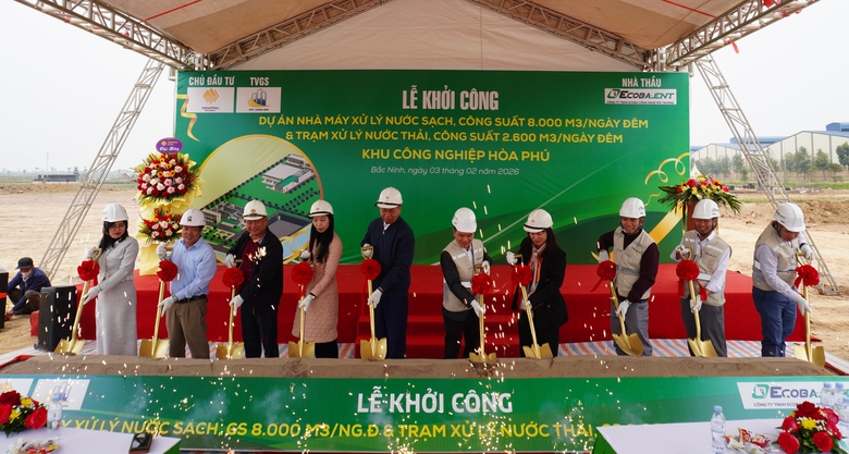 Bắc Ninh: Khởi c&ocirc;ng nh&agrave; m&aacute;y cấp nước sạch v&agrave; trạm xử l&yacute; nước thải tại KCN H&ograve;a Ph&uacute;- Ảnh 1.