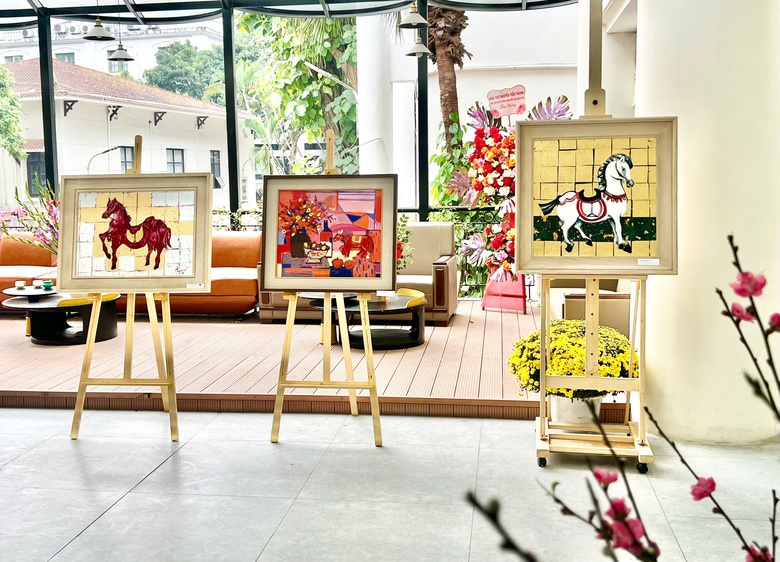 Khi hội họa "đánh thức" sắc Xuân- Ảnh 4. Khi hội họa "đánh thức" sắc Xuân- Ảnh 4.