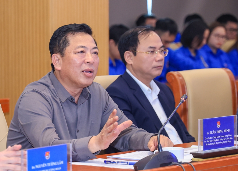 Bộ trưởng Trần Hồng Minh: Tuổi trẻ Xây dựng giữ vững "tâm trong, trí sáng, hoài bão lớn"- Ảnh 1. Bộ trưởng Trần Hồng Minh: Tuổi trẻ Xây dựng giữ vững "tâm trong, trí sáng, hoài bão lớn"- Ảnh 1.