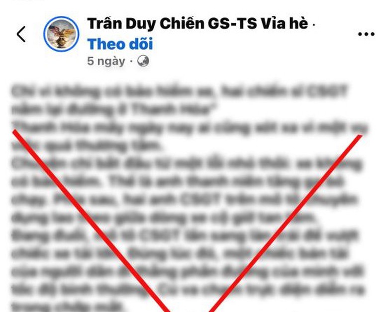 C&ocirc;ng an Thanh H&oacute;a b&aacute;c tin &ldquo;hai CSGT nằm lại đường khi truy đuổi xe vi phạm&rdquo;- Ảnh 1.