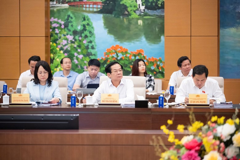 Hội đồng Bầu cử Quốc gia xem x&eacute;t Nghị quyết c&ocirc;ng bố kết quả bầu cử ĐBQH kh&oacute;a XVI- Ảnh 2.