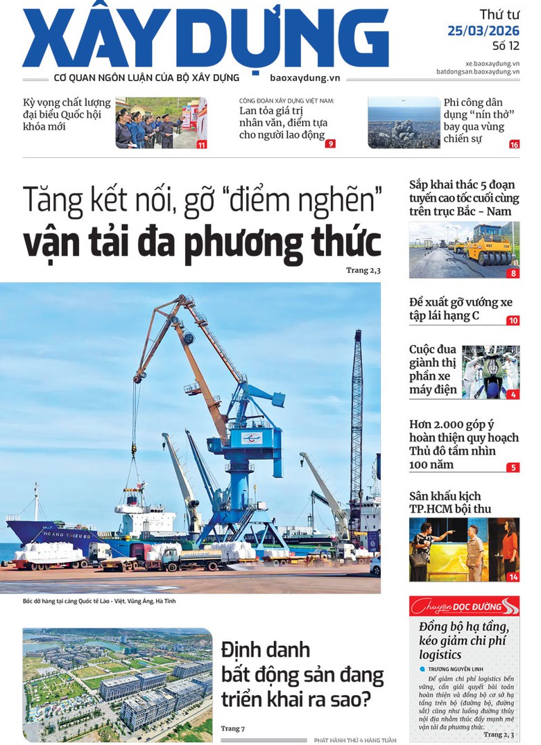 Trang nhất B&aacute;o X&acirc;y dựng số 12 ra ng&agrave;y 25/3/2026.