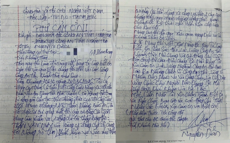 CSGT Kh&aacute;nh H&ograve;a mở đường cứu b&eacute; 6 tuổi co giật, nhận thư cảm ơn x&uacute;c động- Ảnh 1.