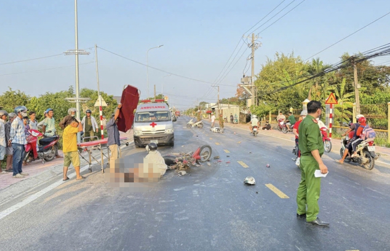 Hai xe m&aacute;y đối đầu tr&ecirc;n đường tỉnh ở T&acirc;y Ninh, 1 người tử vong- Ảnh 1.
