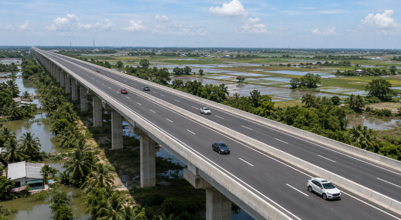 Đ&aacute;nh gi&aacute; giải ph&aacute;p x&acirc;y dựng đường cao tốc tr&ecirc;n cầu cạn khu vực Đồng bằng s&ocirc;ng Cửu Long- Ảnh 1.