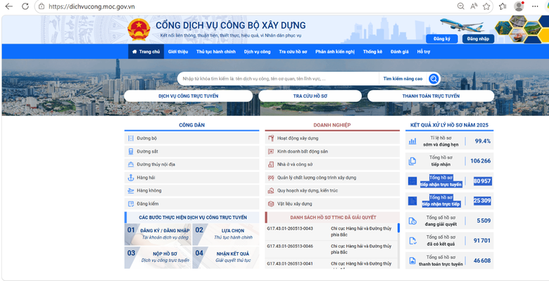 Bộ X&acirc;y dựng: C&ocirc;ng khai 100% c&aacute;c thủ tục h&agrave;nh ch&iacute;nh tr&ecirc;n hệ thống- Ảnh 1.