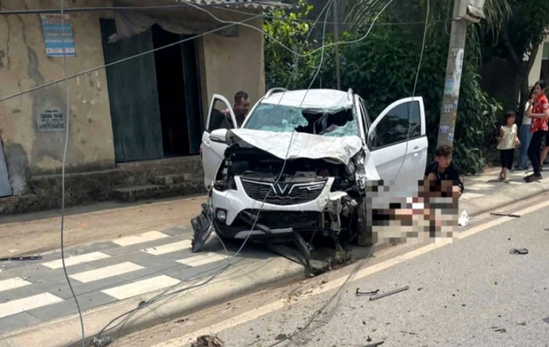 Chiếc &ocirc; t&ocirc; tại hiện trường vụ tai nạn.