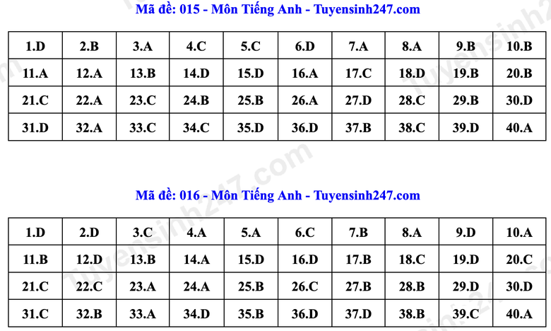 Đ&aacute;p &aacute;n Tiếng Anh lớp 10 H&agrave; Nội năm 2026 theo từng m&atilde; đề- Ảnh 8.