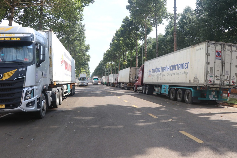 Đồng Nai: H&agrave;ng trăm xe container đổ về Dầu Gi&acirc;y lấy mẫu sầu ri&ecirc;ng, giao th&ocirc;ng qu&aacute; tải- Ảnh 1.