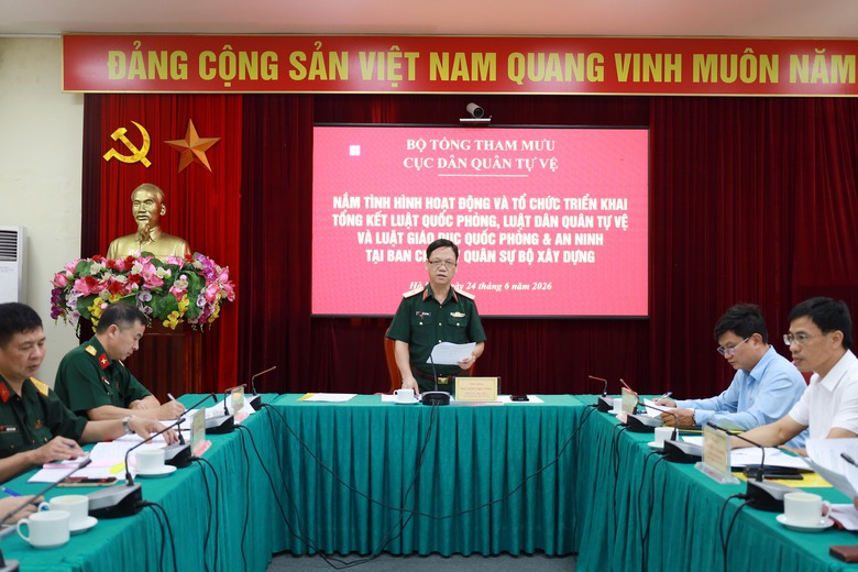 Bộ X&acirc;y dựng triển khai to&agrave;n diện c&ocirc;ng t&aacute;c qu&acirc;n sự, quốc ph&ograve;ng - Ảnh 1.