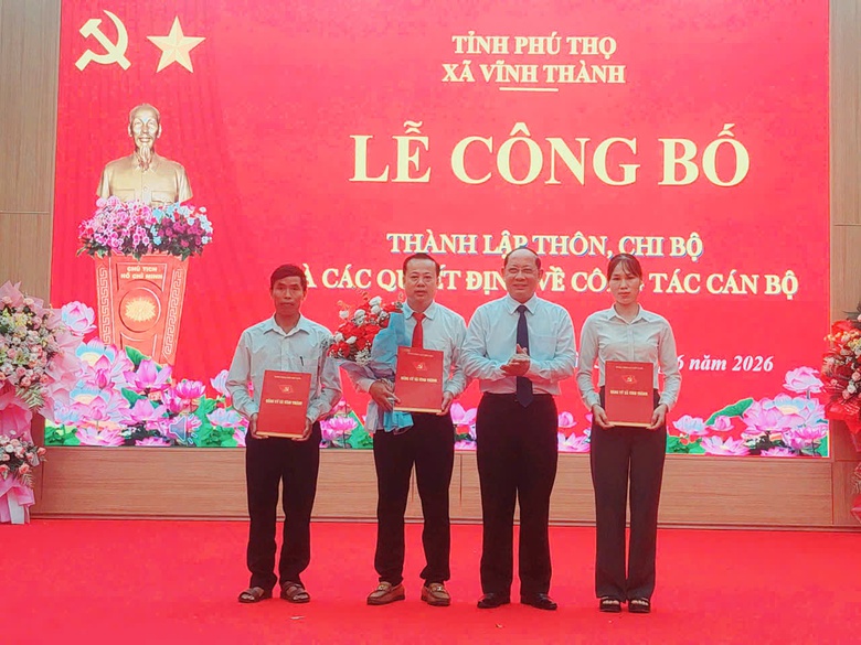 Phú Thọ: Xã Vĩnh Thành công bố thành lập thôn, chi bộ và trao quyết định công tác cán bộ - Ảnh 6.