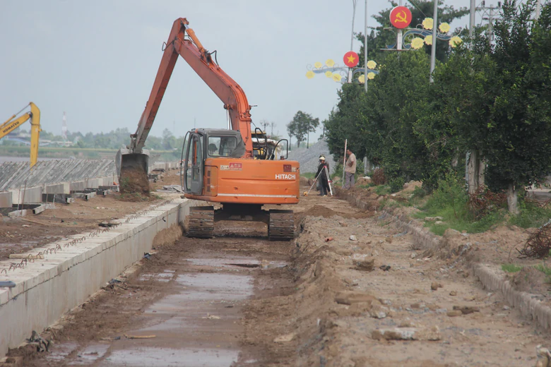 Đường Ng&ocirc; Quyền đi bến ph&agrave; Hồng Ngự - T&acirc;n Ch&acirc;u, bị sạt lở sắp th&ocirc;ng xe trở lại  - Ảnh 3.