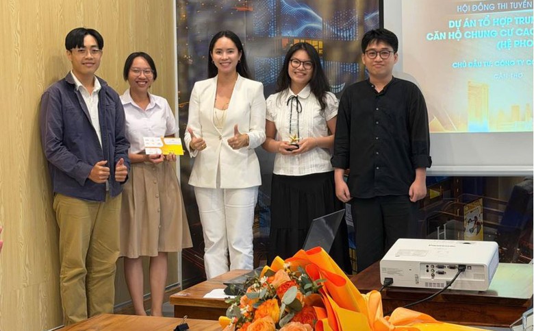 Sinh vi&ecirc;n UAH Cần Thơ gi&agrave;nh giải Nhất cuộc thi thiết kế kiến tr&uacute;c Thi&ecirc;n Qu&acirc;n Center - Ảnh 2.