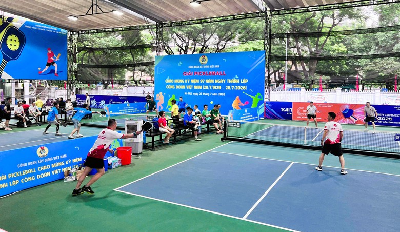 Sôi nổi giải Pickleball chào mừng kỷ niệm 97 năm Ngày thành lập Công đoàn Việt Nam - Ảnh 5.