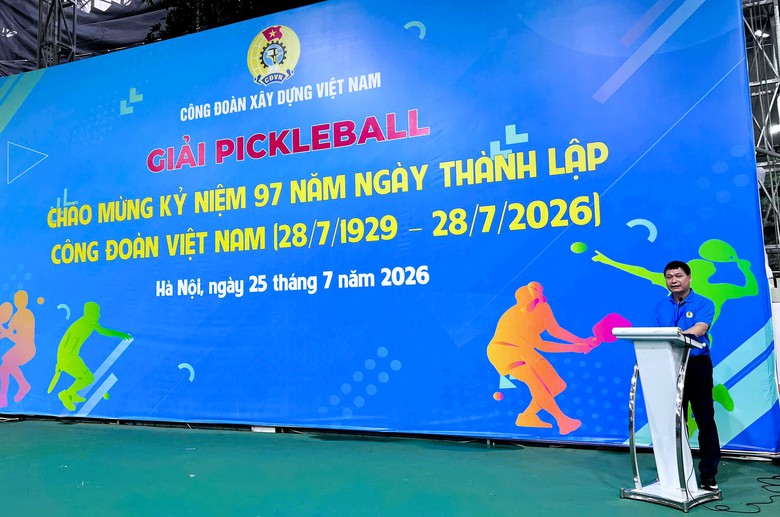 Sôi nổi giải Pickleball chào mừng kỷ niệm 97 năm Ngày thành lập Công đoàn Việt Nam - Ảnh 2.