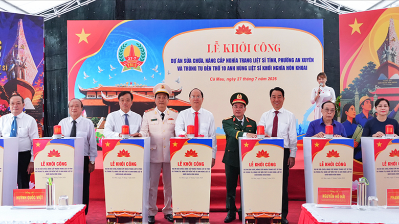 C&agrave; Mau khởi c&ocirc;ng x&acirc;y dựng Nh&agrave; bia tưởng niệm c&aacute;c Anh h&ugrave;ng liệt sĩ Trung đo&agrave;n 10 - Ảnh 2.