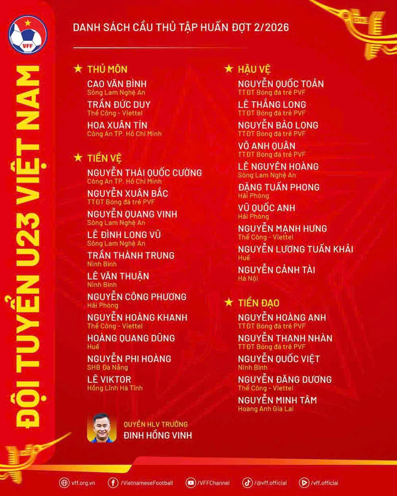 U23 Việt Nam hội qu&acirc;n chuẩn bị cho ASIAD 2026 - Ảnh 2.