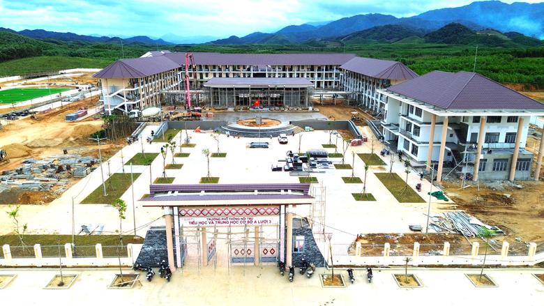 To&agrave;n cảnh trường nội tr&uacute; li&ecirc;n cấp khu vực bi&ecirc;n giới ở Huế trước ng&agrave;y ho&agrave;n th&agrave;nh - Ảnh 1.