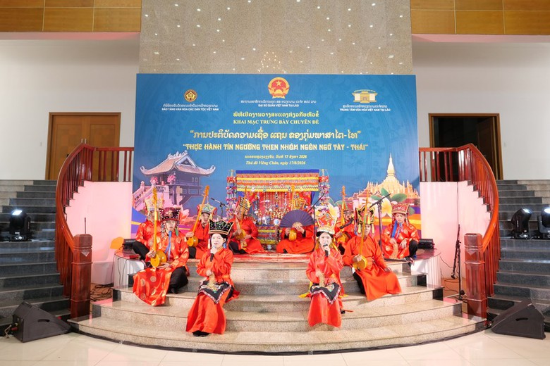 Trưng b&agrave;y Thực h&agrave;nh t&iacute;n ngưỡng Then nh&oacute;m T&agrave;y - Th&aacute;i tại Vi&ecirc;ng Chăn 2026 - Ảnh 4.