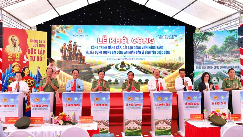 Cà Mau: Khởi công chỉnh trang Công viên Hồng Bàng, xây dựng Tượng đài Công an nhân dân - Ảnh 1.